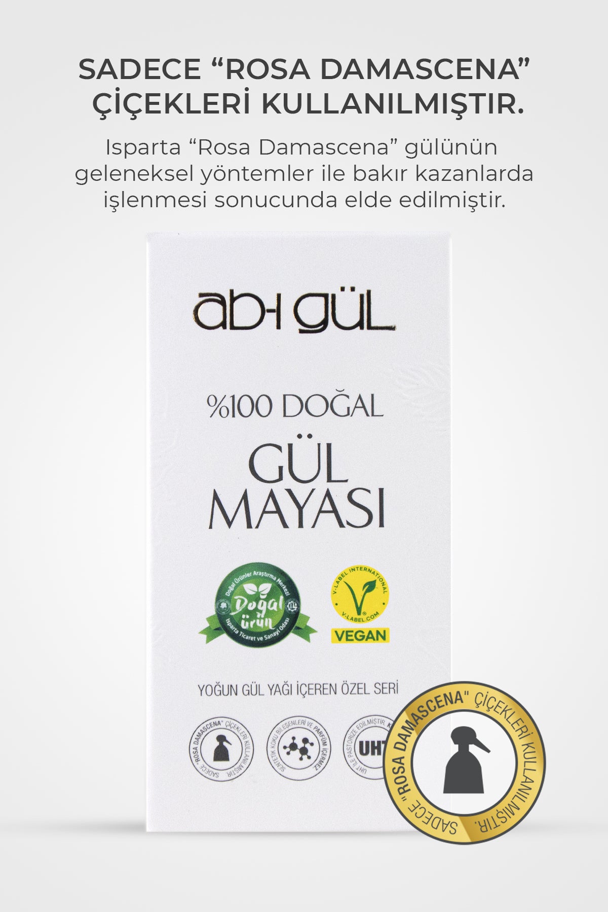 Ab-ı Gül | %100 Saf Gül Mayası 100 ML | Eşsiz Rosa Damascena Güllerinden