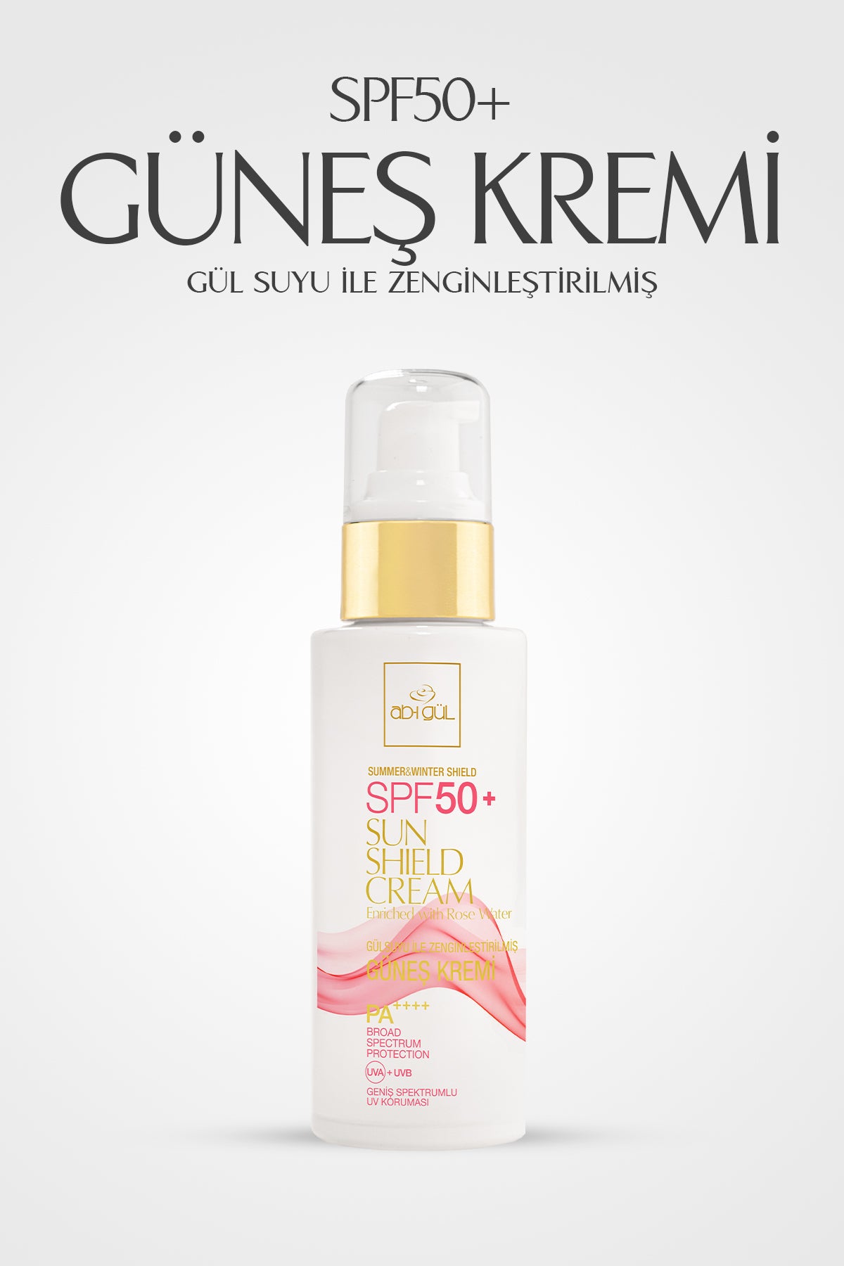 Güneş Kremi SPF50+ 100 ML | Gülsuyu ile  Zenginleştirilmiş - Winter & Summer Sun Shield - UVA & UVB