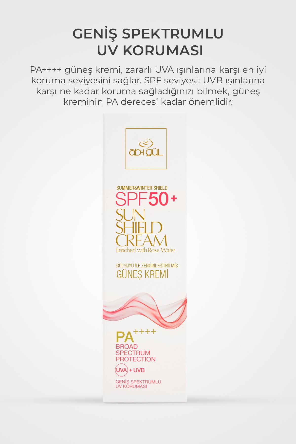 Güneş Kremi SPF50+ 100 ML | Gülsuyu ile  Zenginleştirilmiş - Winter & Summer Sun Shield - UVA & UVB