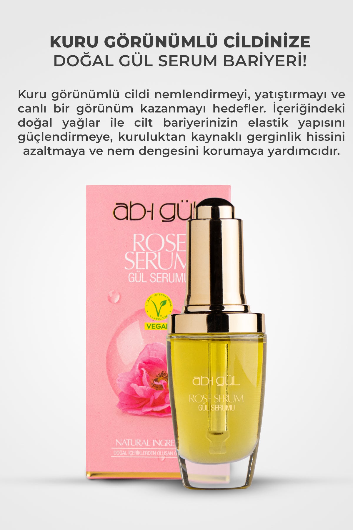 Nemlendirici Gül Serumu 30 ML | Rose Serum - Vegan – Ab-ı Gül