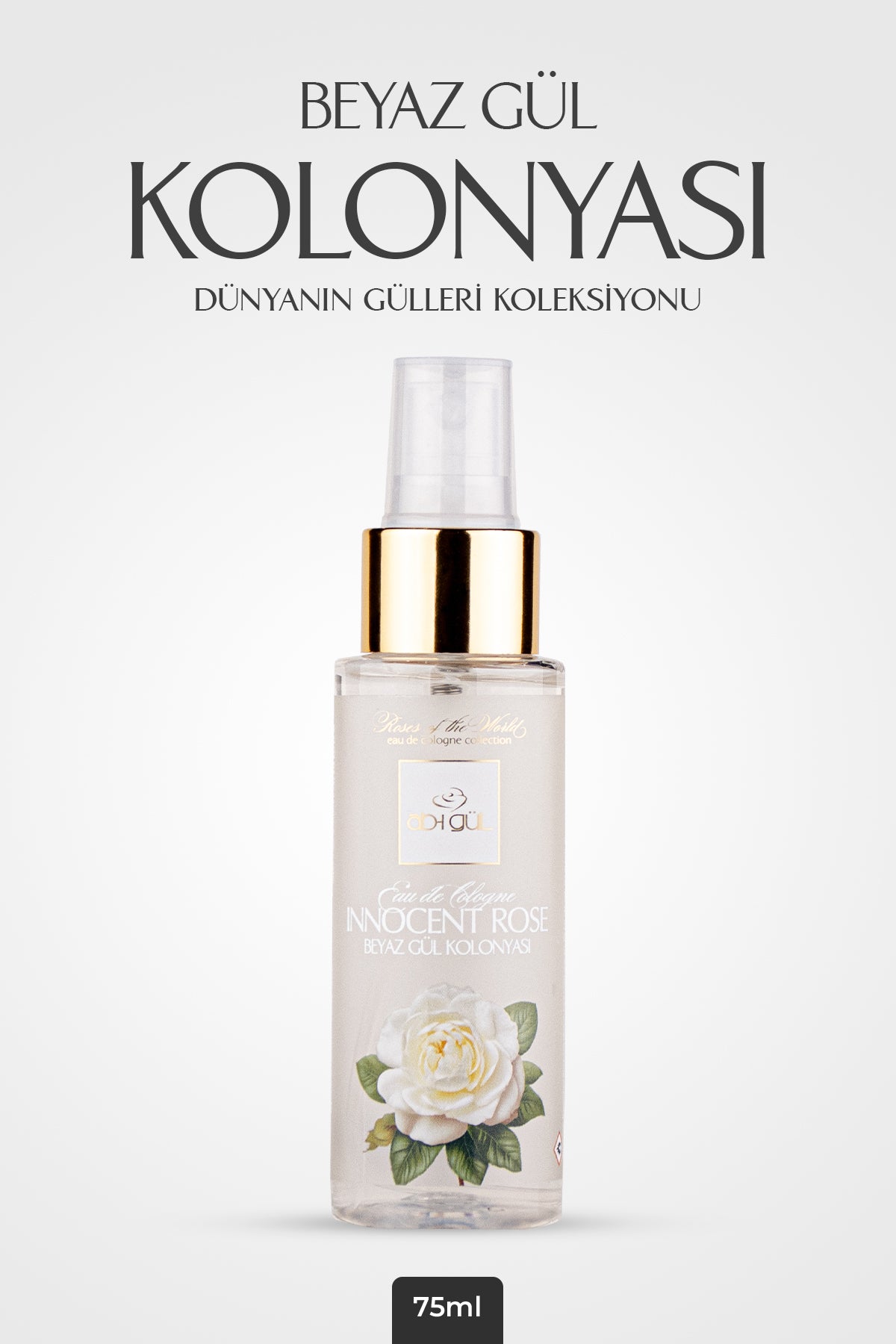 Beyaz Gül Kolonyası 75 ML Sprey | Innocent Rose Eau De Cologne - World of Roses